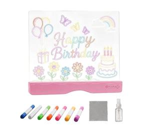 LED Drawing Board for Kids Rechargeable - Writing Doodle Pad with Markers