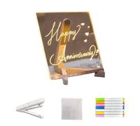 LED Drawing Board for Kids with Adjustable Stand and 7 Colors Pen Luminous Acrylic Message Board LED Message Writing Board for Christmas and New Year,20x20cm