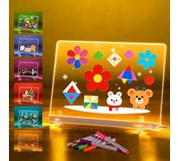 LED Drawing Board- Large Size 40x30cm Light-Up Acrylic Dry Erase Lamp with 7 Color Pens, Touch Control & Stand | Rewritable Doodle Board, Night Light for Home/Office/Festival/Gift