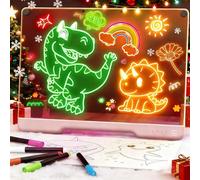Led Drawing Board, Led Drawing Board for Children with 7 Color Light Modes, 16-Inch Rechargeable Neon Glow Art Dry Erase Light Up Drawing Pad with 5 Markers for LEDN