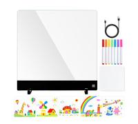 LED Drawing Board, Rechargeable 4 Modes Message Mat, Erasable LED Light Up Drawing Board with 7 Markers, for Boys Girls Home Classroom Workplace School