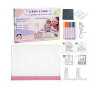 LED Drawing Board - Reusable Writing Supplies, LED Acrylic Message Board, Fun Creative Learning Tool for Kids Preschoolers Boys Girls, Educational Drawing Accessory, 8.58x12.09 Inches