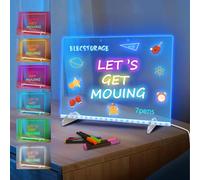 Led Drawing Board with 10 Light Modes, Led Note Board with Colors Light Up for Kids with 7 Color Pens, Rewritable Acrylic Magic Message Board Charming Gift, 35 * 25cm