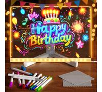 LED Drawing Board with 12 Color Pens - 11.8 x 7.9 Inch Light Up Memo Board, Acrylic Dry Erase Doodle Pad for Kids Home School Office Desktop Art