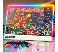 LED Drawing Board with 12 Colors Pen, 1500mAh Rechargeable RGB Light Message Note Writing Board with Timer, 7 Colors Changing and 7 Lighting Modes, 35x26cm (White)
