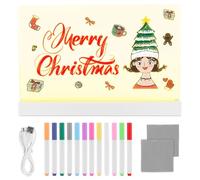 LED Drawing Board with 12 Colors Pen, 35x20cm Led Light Note Message Magic Board, Acrylic Dry Erase Light Up Memo, Illuminated Wordpad Arts Doodle Glow Gift for Kids Office School Home