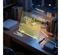 LED Drawing Board with 7 Colors Pen 30x40cm Magic Board Light up Acrylic Writing Boards LED Light Note Message Boards Dry Erase Memo Arts Doodle Glow Desktop Note Pad for Office School Home