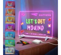 Led Drawing Board with 8 Colors, 6 Light Modes Reusable Magic Board for Kids, Acrylic Doodle Glow Board with Battery Pack Ideal for Festivities Birthday