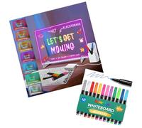 Led Drawing Board with Battery Pack and 12 Colors Whiteboard Pens Felt Tip