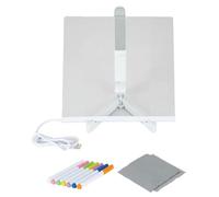 LED Drawing Painting with Light Up Stand - Acrylic Planning Board | Message Board 7 Markers | Multifunctional Clear Desktop Whiteboard for Checklist Daily Schedule Office Home Reusable Surf