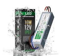 Waterproof LED Driver 12V IP67 Outdoor Power Supply, 10V Transformer for LED Strip Lights, Garden Lamps, and Landscape Lighting - Durable & Safe, Ideal for Wet Environments and Outdoor Installations
