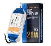 LED Driver 12V 28W 2A, AC 240V to DC 12V Transformer, Constant Voltage Power Supply for LED Strip Lights, MR16 Downlights, CCTV, Low Voltage Lighting Converter
