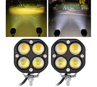 LED Driving Fog Lights Double Color Amber/Yellow+White 2Pcs 3Inch 40W Super Bright LED Pod Lights Offroad Driving Lights Work Auxiliary Lights Bumper Lights Fit for Motorcycle Truck Trator Car ATV