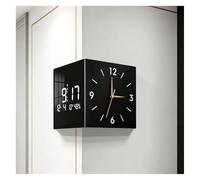 LED Dual Face Corner Wall Clock, Modern Decor Timepiece with Luminous Display, Metal Aviation Aluminum Hands, Ultra Quiet Sweep Movement for Home or Office