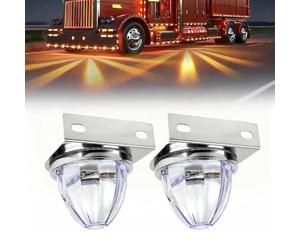 LED Dual Function Watermelon Lights,2pcs Dual Color Strobe LED Watermelon Lights with Bracket,Semi Truck Side Marker Turn Signal Light,Under Glow WheelLight for Truck,Universal Underglow Light