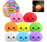 LED Dumplings Lamp 8.5cm - 6x Random Cute Glowing LED Bao, Mystery Surprise LED Night Light, Glowing Squeeze Lamp for Kids Bedroom Party Gift Age 3+