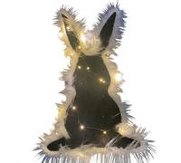 LED Easter Bunny Doormat - Light Up 60x34cm Welcome Mat for Front Door, Battery Operated & Machine Washable, Festive Spring & Easter Home Front Door Decor (B)