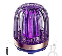 LED Electric Fly Zapper, Rechargeable Bug Zapper Indoor & Outdoor, Durable High-Voltage Mosquito Zapper, Silent Safe Fly Killer Electric for Home, Portable Fly Catcher & Fruit Fly Killer (Blue)