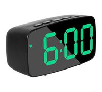 LED Electronic Silent Clock with Voice Control Large Display for Time Date and Temperature Readings No Mechanical Movement (Green)