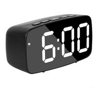 LED Electronic Silent Clock with Voice Control Large Display for Time Date and Temperature Readings No Mechanical Movement (Black)