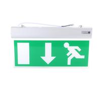 LED Emergency Exit Sign Light, 110- Acrylic Green Exit Sign Fire Arrows down Safety Evacuation Indicator Light for Business