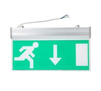 LED Emergency Exit Sign Light, Fire Arrow Down Suspended Safety Evacuation Indicator Light Bulkhead Double Sided Acrylic Lighting for Supermarket Hotel Hospital Indoor Guide Maintained 110 220V