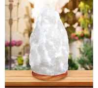 LED Energy Saving Bulb + Very Rare Natural White Himalayan Salt Crystal lamp Healing IONES Therapeutic Handmade Rough Shape Rock Stone
