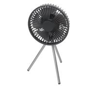 LED Equipped Portable Camping Fan powered by a 4000mAh Rechargeable Battery for Nighttime Use (A)