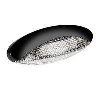 LED Euro Style RV Porch Light - Black Cover and Clear Lens -