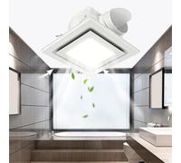 LED Exhaust Fan with Light for Bathroom, Efficient Airflow and Quiet Operation, Steam Management in 80 Sq Ft, PVC Material, 24x24x15.4cm (10-inch)