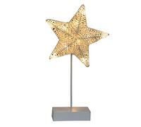 LED Exquisite Rattan Lamp Beautiful Night Light for Festival Wedding Party Office Home Decoration Hand-Woven Wicker Moon+Star/Star/Heart Shaped Desktop Lamp -Christmas Festival Gift (Star)