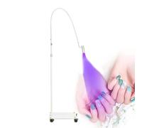 LED Eyelash Extensions Nail Tech Glue Lamp with Foot Pedal Control - Salon Manicure Dryer Curing Light - Flexible Gooseneck Flash Cure Lamp - with Three Colors Adjustable,White