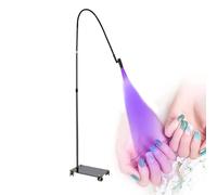 LED Eyelash Extensions Nail Tech Glue Lamp with Foot Pedal Control - Salon Manicure Dryer Curing Light - Flexible Gooseneck Flash Cure Lamp - with Three Colors Adjustable,Black
