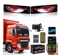 LED Eyes for Car Window 2PCS, 13.7"x4" Devil Eyes Light for Trucks & Cars, Programmable Flexible LED Display with App & Remote Control, Smart Colourful Eye Lamp for Windshield, Parties, Store, Bars