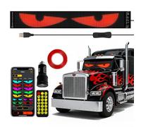 LED Eyes for Truck Windshield, Devil Eyes 52.4" x 7.56" Programmable Light Bar with App and Remote Control for Semi Trucks