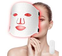 LED Face Light Therapy Mask 660nm Red Light and 850nm Near Infrared Face Light, 3 in 1 Chip Redlight Lamp at Home and Travel (White)