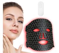 LED Face Light Therapy Mask 660nm Red Light and 850nm Near Infrared Face Light, 3 in 1 Chip Redlight Lamp at Home and Travel (Black)