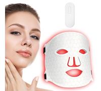 LED Face Light Therapy Mask 660nm Red Light and 850nm Near Infrared Face Light, 3 in 1 Chip Redlight Lamp at Home and Travel (Beige)
