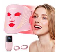 LED Face Mask: 400 LEDs Red Light Therapy Mask for Blemish Repair & Wrinkles & Anti-aging - Professional Facial Skincare at Home With 4 Light Modes & Timing Setting & Remote Control & Eye Protection