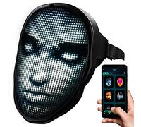 LED Face Mask, Bluetooth Smartphone App, Face Changing LED Mask, Shining Facial Cosplay Light Up, Digital Face Transforming, Electronic Rechargeable, Programmable, For Adults, Halloween, Parties,