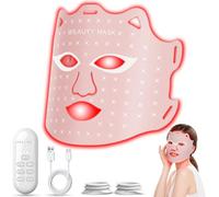 LED Face Mask - Light Therapy Mask for Acne Treatment - Red Light Therapy Mask with 7 Individually Controlled LED Light Colours - Rechargeable for Home and Travel Use
