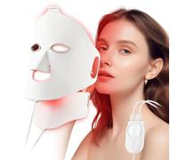 Led Face Mask Light Therapy,Soft Silicone Led Face Mask,Face&Neck Led Light Mask Skin Care,Red Light Therapy Mask,Anti-Anging