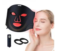 LED Face Mask with 4 Modes & Remote Control - 850nm Near-Infrared Red Light Therapy Mask, 180 LED Beads, Timing Function for Home Skincare