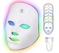 LED Face Mask with Touch Button, 7 Colours LED Light Therapy Mask for Face Anti-Wrinkle Acne Removal Skin Rejuvenation Pores Shrink Oily Skin Anti Ageing Therapy Beauty