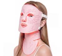 LED Face & Neck Light Therapy Mask, 7 Colours LED Facial Mask with 850nm Near Infrared, 584 LEDs, 3 Brightness Settings & 10-30 Min Timer, At-Home Facial Beauty Accessory
