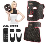LED Face & Neck Mask Light Therapy, 7 Colors Facial Skin Care Device, Red Light Therapy with Near Infrared Light, LED Therapy Photon Flexible Silicone Mask, Skin Tightening Rejuvenation
