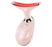 LED Facial Sculptor & Neck Massager, 7 Color Light Therapy, 3 Modes, Anti-Wrinkle Face Lifting Device & Skin Tightening Tool (Pink)