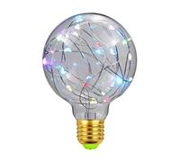 LED Fairy Light Bulb, E27 RGB Multi Coloured Bulb Copper Wire Starry Decorative Ambient Night Lighting 2300K Warm White 220V-240V for Holiday Christmas Indoor Party Antique,G95