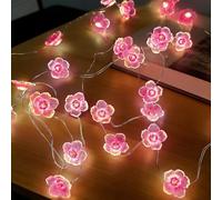 LED Fairy Lights Cherry Blossoms, 2 m, 20 LED Fairy Lights, Cherry Blossoms Indoor Battery, Fairy Lights Flowers, for Spring Decoration, Wedding, Cherry Blossom Decoration, Garden