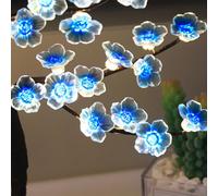 LED Fairy Lights, Cherry Blossoms, 5 m, 50 LED Fairy Lights, Indoor Battery, Cherry Blossom Fairy Lights, Indoor / Outdoor Decoration, Festival Light for Weddings, Parties